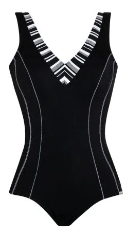 Sunmarin White Dots V Neck One Piece