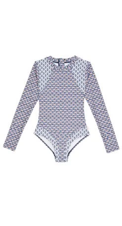 Seafolly Girls Boho Hunter Long Sleeve Surf Tank