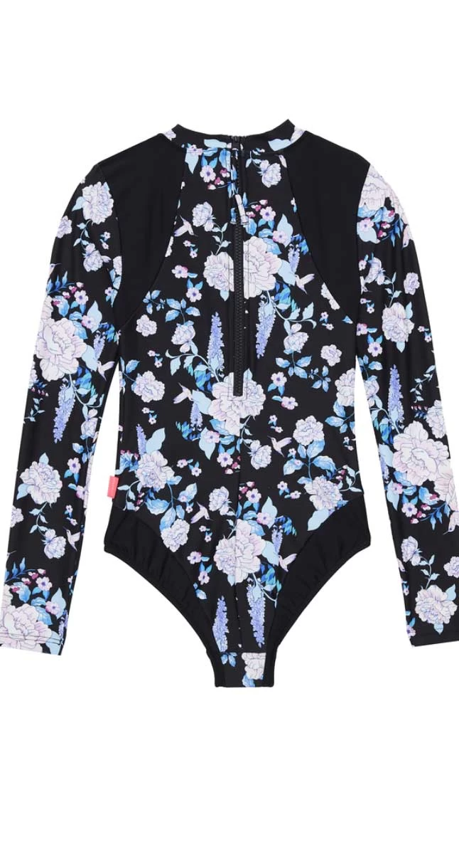 Seafolly Girls Luna Love Floral Long Sleeve Surf Tank 2 Seafolly Girls Luna Love Floral Long Sleeve Surf Tank - Image 2