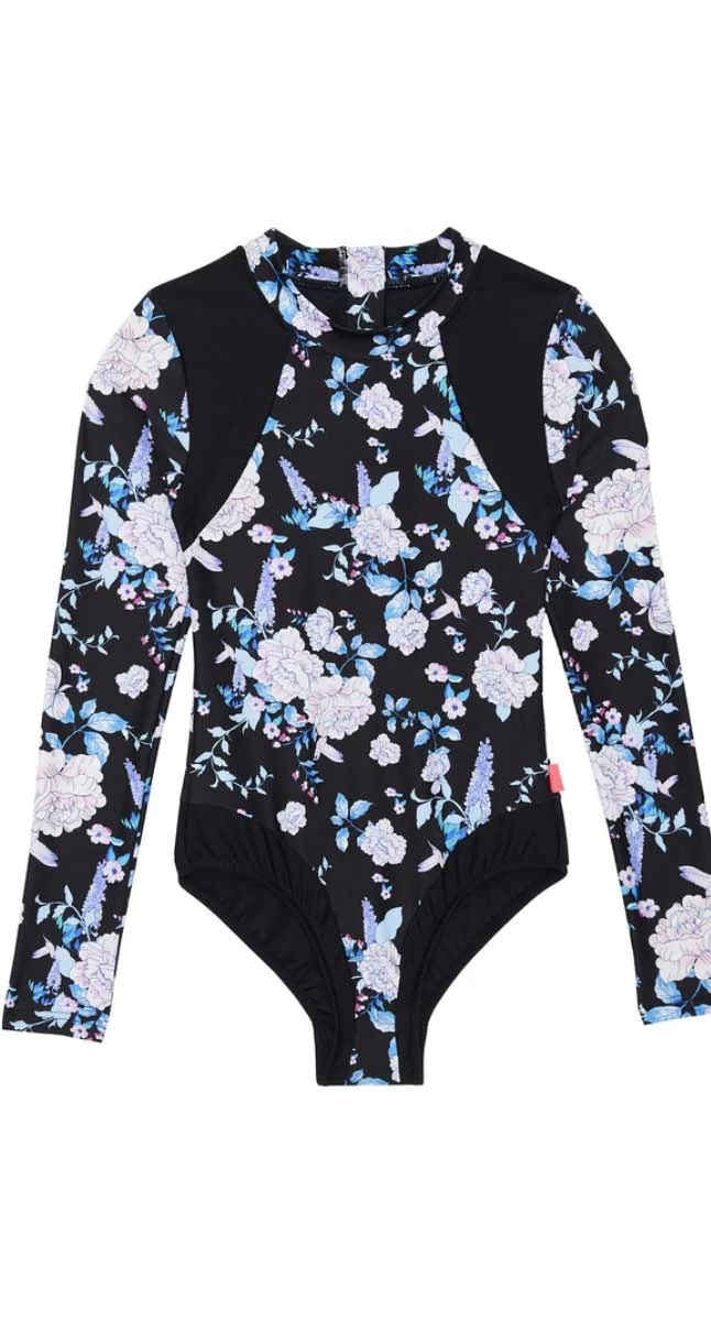 Seafolly Girls Luna Love Floral Long Sleeve Surf Tank 1 Seafolly Girls Luna Love Floral Long Sleeve Surf Tank
