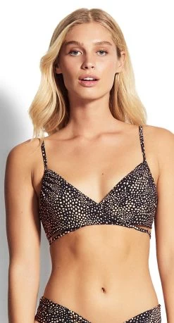 Seafolly Safari Spot Wrap Front Booster Bikini Top