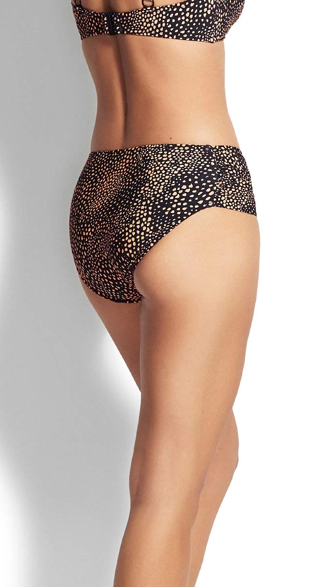 Seafolly Safari Spot Ruched Side Retro Bikini Pant 2 Seafolly Safari Spot Ruched Side Retro Bikini Pant - Image 2