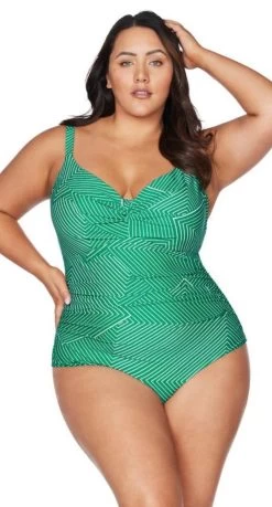 Linear Perspective Monet Soft Cup Underwire One Piece -Swimwear Sale Store LinearPerspectiveMonetSoftCupUnderwireOnePiece