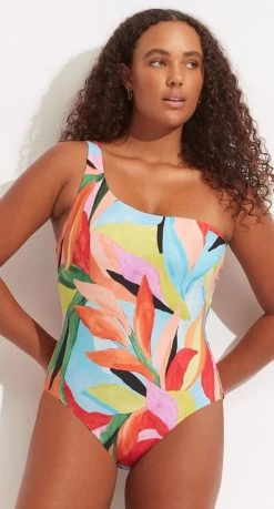Seafolly Tropfest One Shoulder One Piece