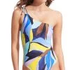 Seafolly Tropfest One Shoulder Keyhole Maillot
