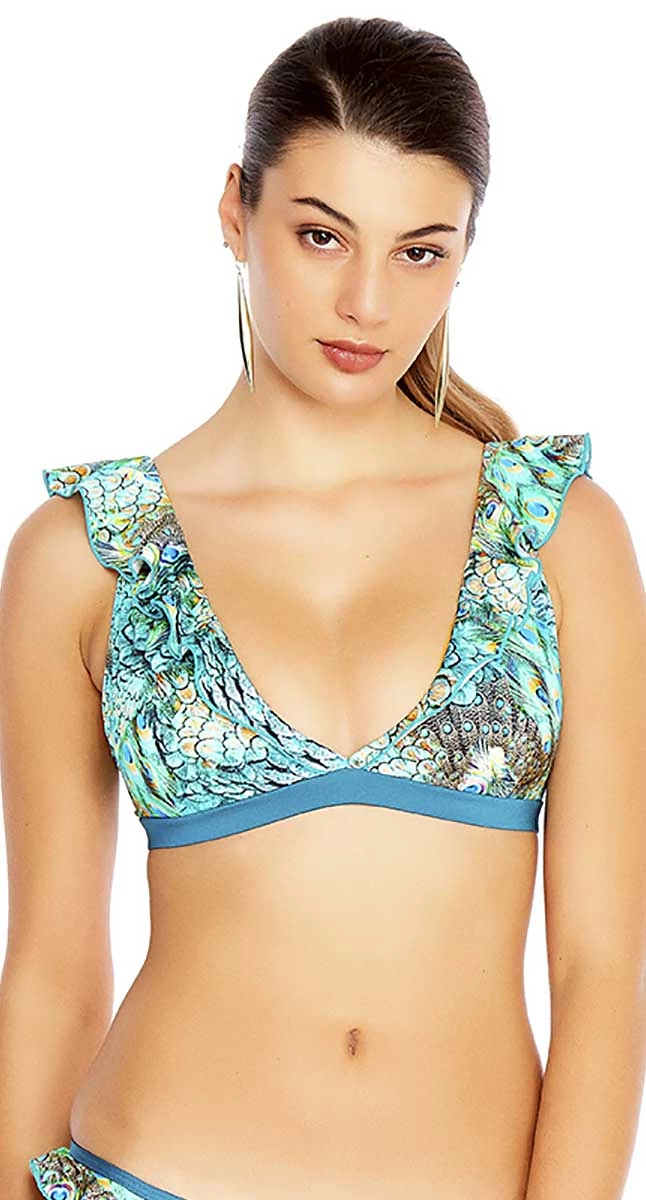 Aqua Blu Divinity Flutter Crop Top 1 Aqua Blu Divinity Flutter Crop Top
