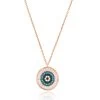 Aegeanblue Paros Baguette Pendant Necklace Handmade In Sterling Silver And Rose Gold