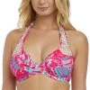 Freya E-F Cup Fitting Wild Sun Crochet Underwire Banded Halter Bikini Top