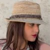 Rigon Taupe Castaway Raffia Trilby