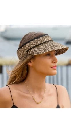 Rigon Hats Cosmopolitan Visor Black/Tan