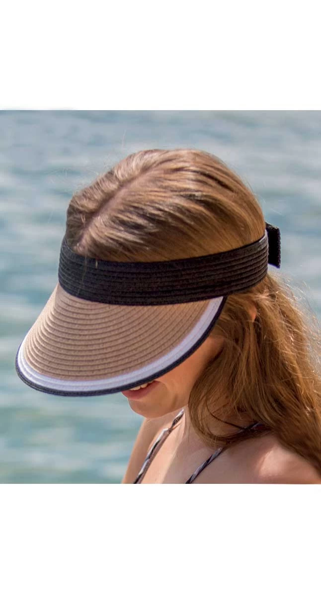 Summer Living Milla Visor In Black/Tan/White BD447 1 Summer Living Milla Visor In Black/Tan/White BD447