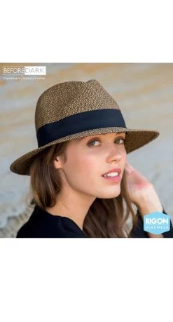 Before Dark Black Ivory Braided Fedora