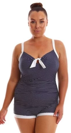 Capriosca Chlorine Resistant Boyleg One Piece With Bow