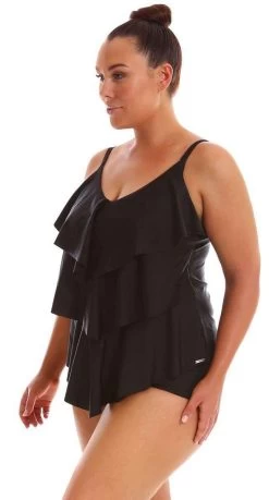 Capriosca Black 3 Tier Tankini Top -Swimwear Sale Store cp9709 4