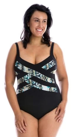 Capriosca Chlorine Resistant Criss Cross One Piece