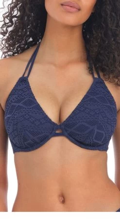 Freya E-F Cup Fitting Sundance Underwire Bandless Halter Bikini Top -Swimwear Sale Store freyasundancedenim 95397b0b a829 410c b20a c9f8ecc28f13