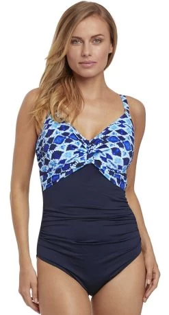 Fantasie Tuscany E, F Cup Fitting Underwire Twist Front Swimsuit - With Light Control