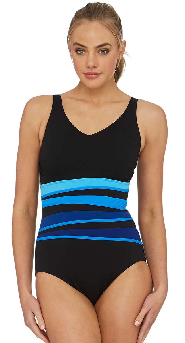 Poolproof Le Vogue Spliced One Piece Swimsuit - Chlorine Resist 1 Poolproof Le Vogue Spliced One Piece Swimsuit - Chlorine Resist