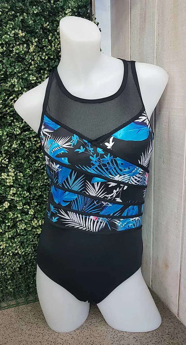 Poolproof Palm Orchid Print High Neck Mastectomy Suitable One Piece Swimsuit - Chlorine Resist 1 Poolproof Palm Orchid Print High Neck Mastectomy Suitable One Piece Swimsuit - Chlorine Resist