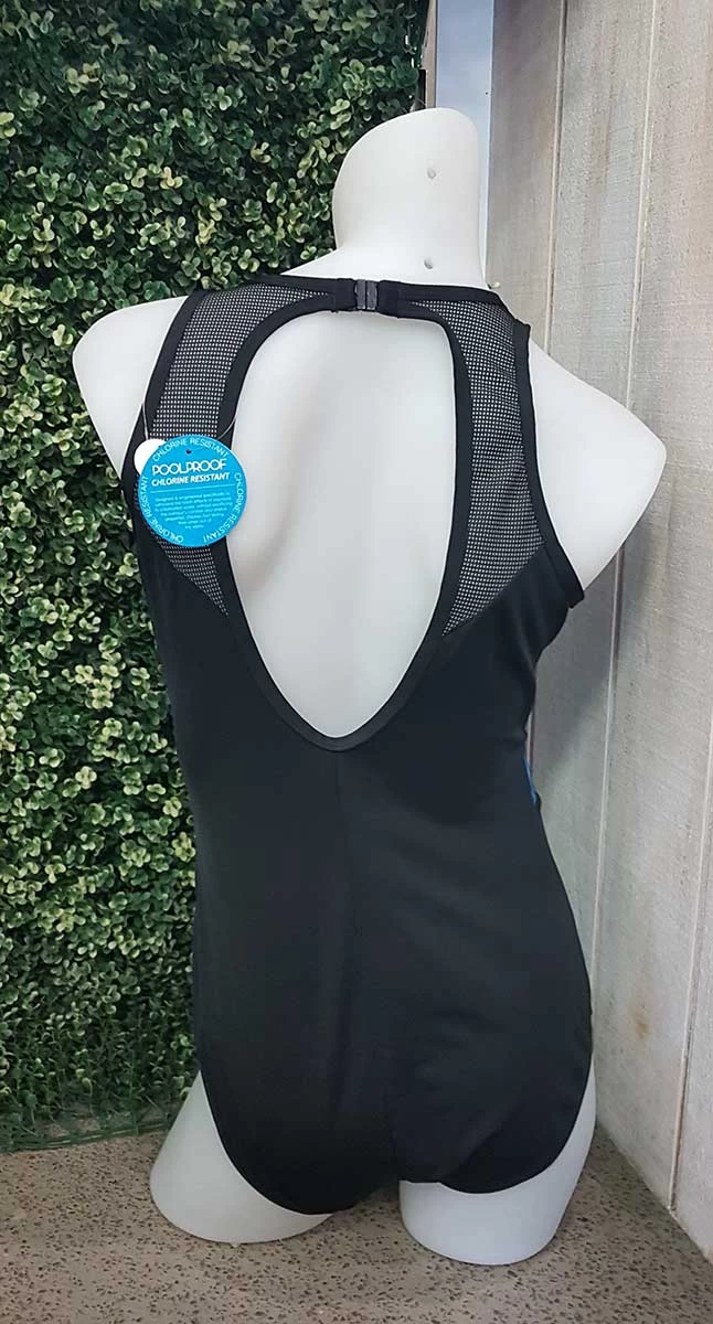 Poolproof Palm Orchid Print High Neck Mastectomy Suitable One Piece Swimsuit - Chlorine Resist 2 Poolproof Palm Orchid Print High Neck Mastectomy Suitable One Piece Swimsuit - Chlorine Resist - Image 2