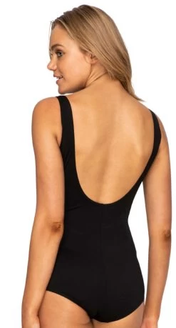 Poolproof Chlorine Resistant Palm Zebra Sheath One Piece Swimsuit - Black 5 Poolproof Chlorine Resistant Palm Zebra Sheath One Piece Swimsuit - Black -Swimwear Sale Store po60866 back