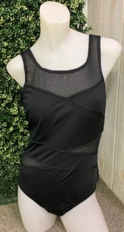 Poolproof Taped High Neck 1Pc - Black -Swimwear Sale Store po60874mas front