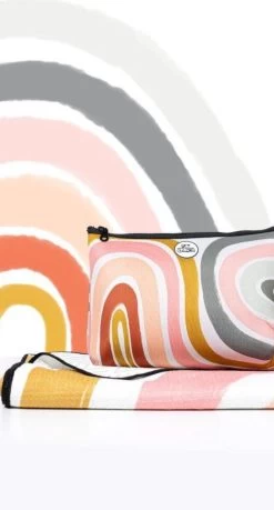 Sky Gazer Luxury Beach Towel In Pouch - Rainbow