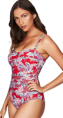 Sea Level Aztec Rose Twist Front Multifit Bandeau One Piece -Swimwear Sale Store sl1077ar side