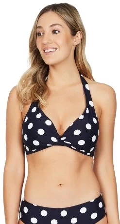 Sea Level Polka Dot Multifit Halter Bra -Swimwear Sale Store sl3007 front