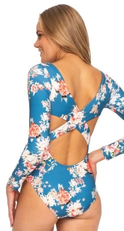 Sunseeker Elkwood Seasport Cross Back Long Sleeve One Piece Swimsuit -Swimwear Sale Store ss91445 8