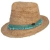 Before Dark Castaway Raffia Trilby In Turquoise